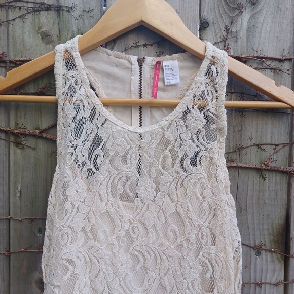 Cream Lace Mini Dress - Picture 5 of 5